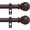 Brown, variant on White Curtain Rods for Windows 66 to 120” - 2 Pack 5/8'' Metal Heavy Duty Curtain Rods Set with Brackets - Adjustable Thin Curtain Rod for Livingroom, Outdoor Patio,Bedroom(5.5-10 Feet)