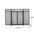 thumbnail image 3 of GDF Studio Theodore Modern 18.41 lbs Iron Folding Fireplace Screen with Door, Matte Black, 3 of 13