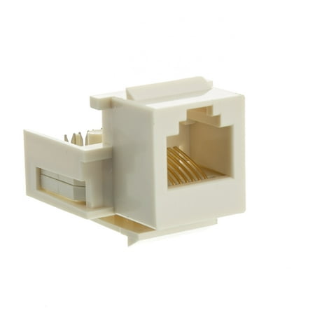 Keystone Phone - Offex Keystone Insert, White, Phone Jack, Tooless, RJ11 / RJ12 Female to Wire Insert