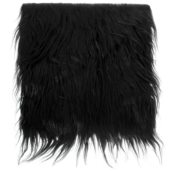 Unique Bargains Plush Faux Fur Fabric Square, 10' x 10' Fluffy Faux Fur Patches Cuts, Black