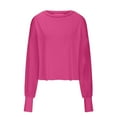 thumbnail image 5 of Women's Open Back Workout Top - Oversized Backless Athletic Tee, Polyester Fabric, Long/Short Sleeve, Gym/Running, 5 of 5