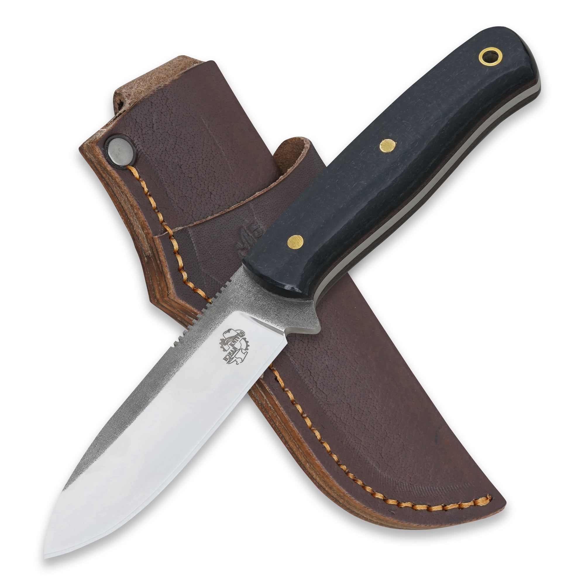 Knives Ranch Camper One 8 inch 440-C Stainless Steel Fixed Blade Outdoor Hunting Knife with Micarta Handle