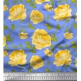 thumbnail image 1 of Soimoi Georgette Viscose Fabric Leaves & Rose Floral Printed Fabric 1 Yard 42 Inch Wide, 1 of 3