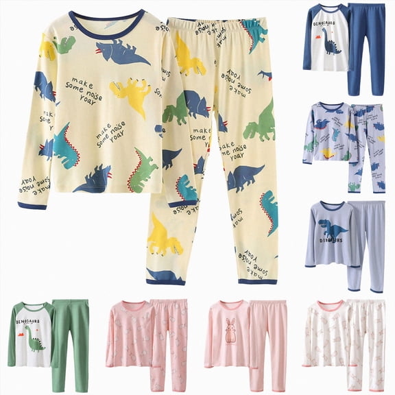 Gubotare 100% Organic Cotton Baby Long Sleeve Pajama Sets, Toddler Boy Girl 2-Piece Sleepwear Sky Blue,Size 9-10 Years