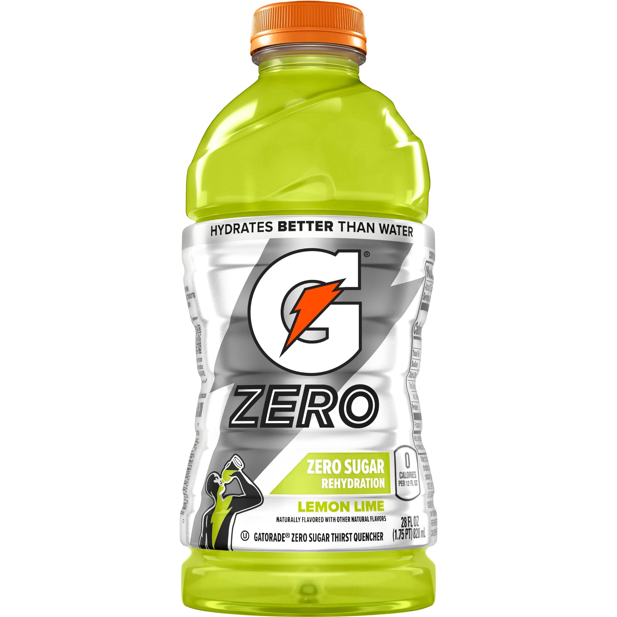 Gatorade Zero Sugar Thirst Quencher, Lemon Lime Sports Drinks, 28 fl oz Bottle