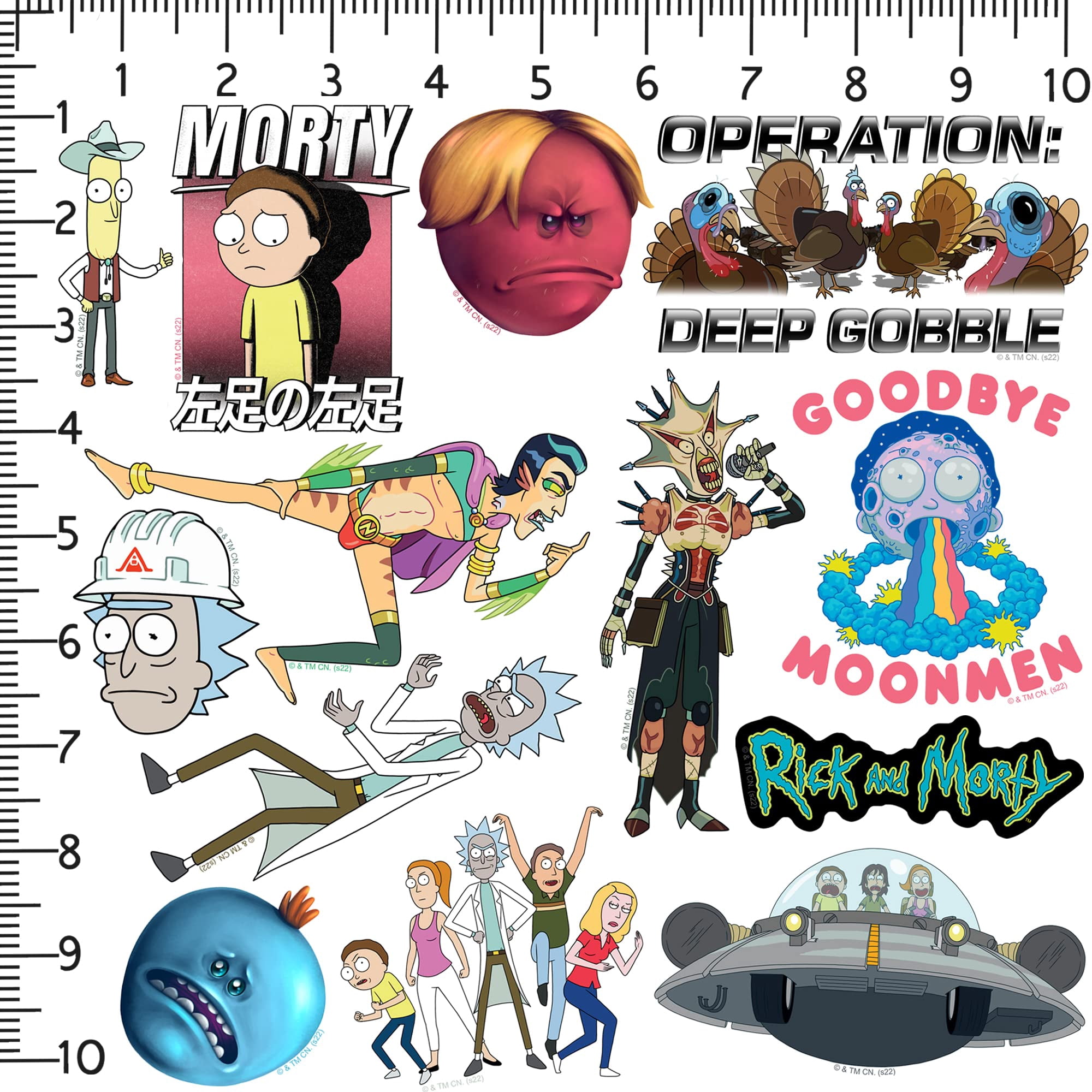 Rick and Morty Character Collection 150ct Die Cut Vinyl Stickers  Large Sci-Fi Cartoon Decals for Laptop, Water Bottle, Scrapbooking, Tablet, Indoor & Outdoor