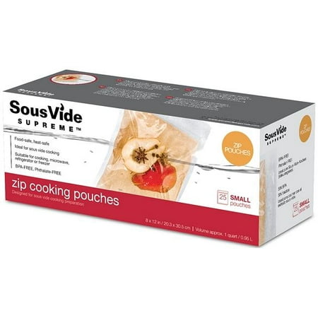 SousVide Supreme 1 Quart Vacuum Seal Cooking Pouches - 25 (Best Place To Sell Supreme)