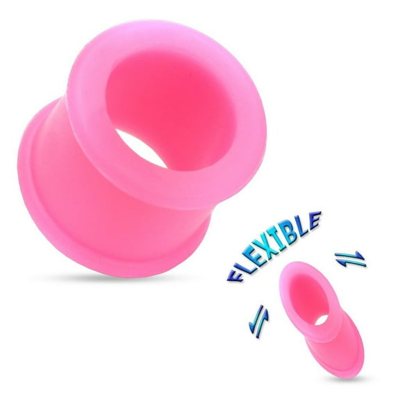 Hard Silicone Hot Pink Tunnels 2 Pieces (1 Pair) (B/12) (0g (8mm))