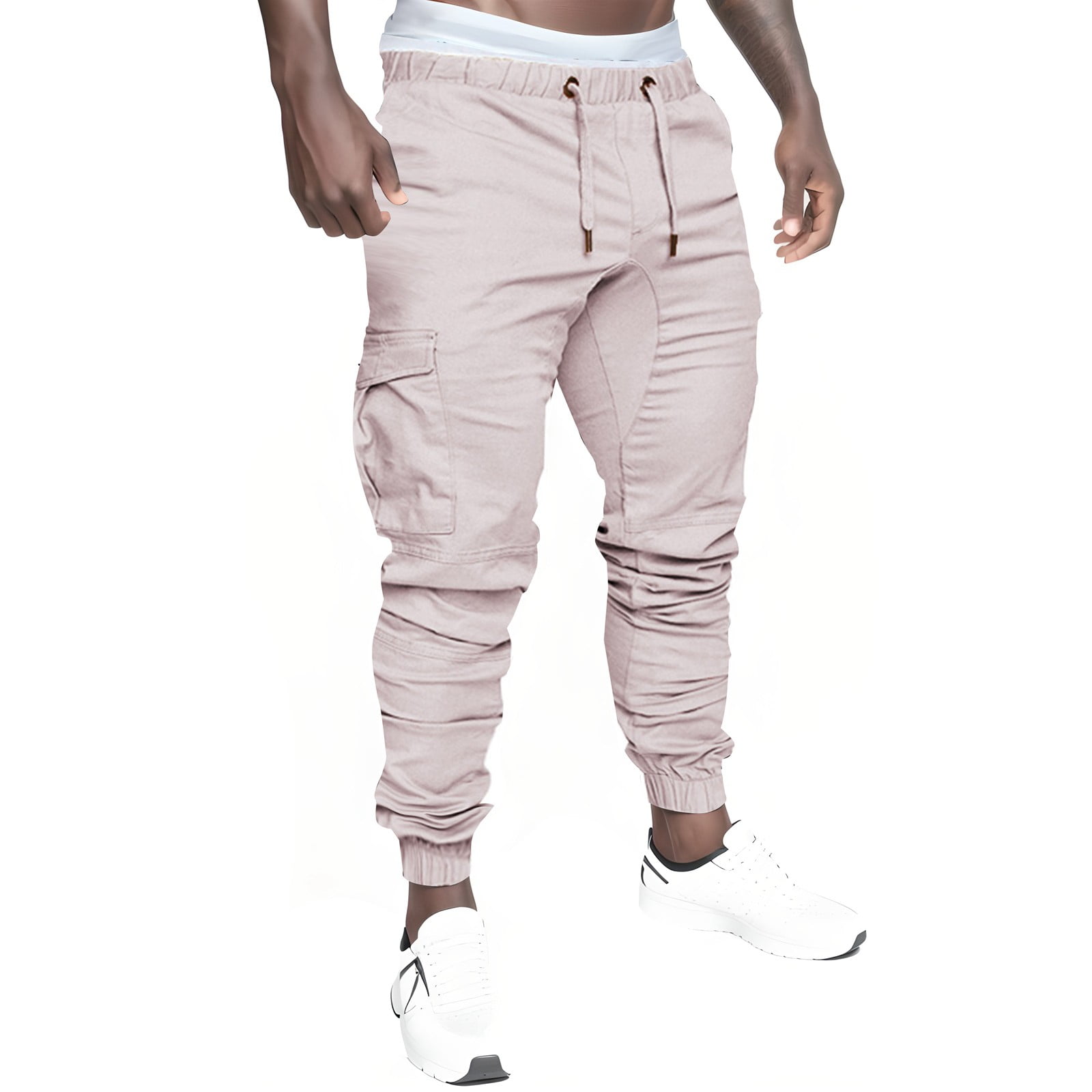 Pantalon Cargo Homme Casual Solid Color Leggings Trousers Tooling
