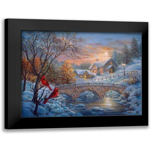 Winter Sunset 14x12 Black Modern Framed Museum Art Print Titled - Boehme, Nicky