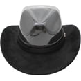thumbnail image 2 of Cowboy Hat for Women Men Felt Wide Brim Cowgirl Hat Western Suede Hats for Cowboys and Cowgirls with Belt Buckle, 2 of 6
