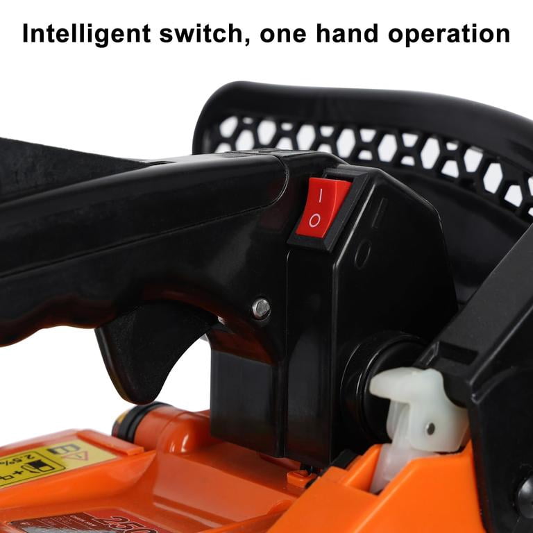 Mohsoe Gas Powered Chainsaw 12 Inch, Top Handle Lightweight Chain Saw with Built-In Steel Bar Spring, Starter Rope Safety Switch, Automatic Oiler, One-Hand Operation, 8 lbs for Home Garden