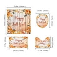 thumbnail image 3 of BingTong Thanksgiving Shower Curtain Set, Pumpkin-Themed Bathroom Decor, Orange Holiday-Themed Bathroom Accessory Set Printed Shower Curtain Floor Mat Set As shown, 3 of 4