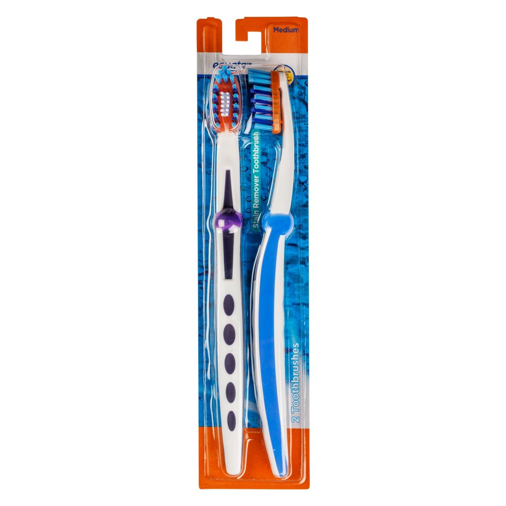 Equate Stain Remover Adult Manual Toothbrush, Medium, 2 Count Walmart