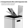 thumbnail image 6 of EastVita 40L Stainless Steel Trash Can - 2 Separate Bins with Removable Liners Soft-Close Lid and Foot Pedal - Kitchen Recycling/Waste System, 6 of 6
