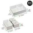 thumbnail image 4 of mDesign Fabric Nursery Divided Drawer Storage Bin, 2 Pack, Light Gray/White, 4 of 8