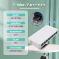 thumbnail image 1 of Interrupteur Ethernet 5 8 Ports UTP RJ45 Gigabit 1000 Mbps Mini Interrupteurs Réseau VLAN Ethernet Splitter Lan Hub 8Port 100M Prise EU, 1 of 6