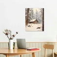 thumbnail image 2 of Nawypu  Farmhouse Barn Canvas Wall Art Snow Fog Tree Picture Prints Winter Snow Landscape Paintings Wall Decor for Bedrooms Frame, 2 of 4