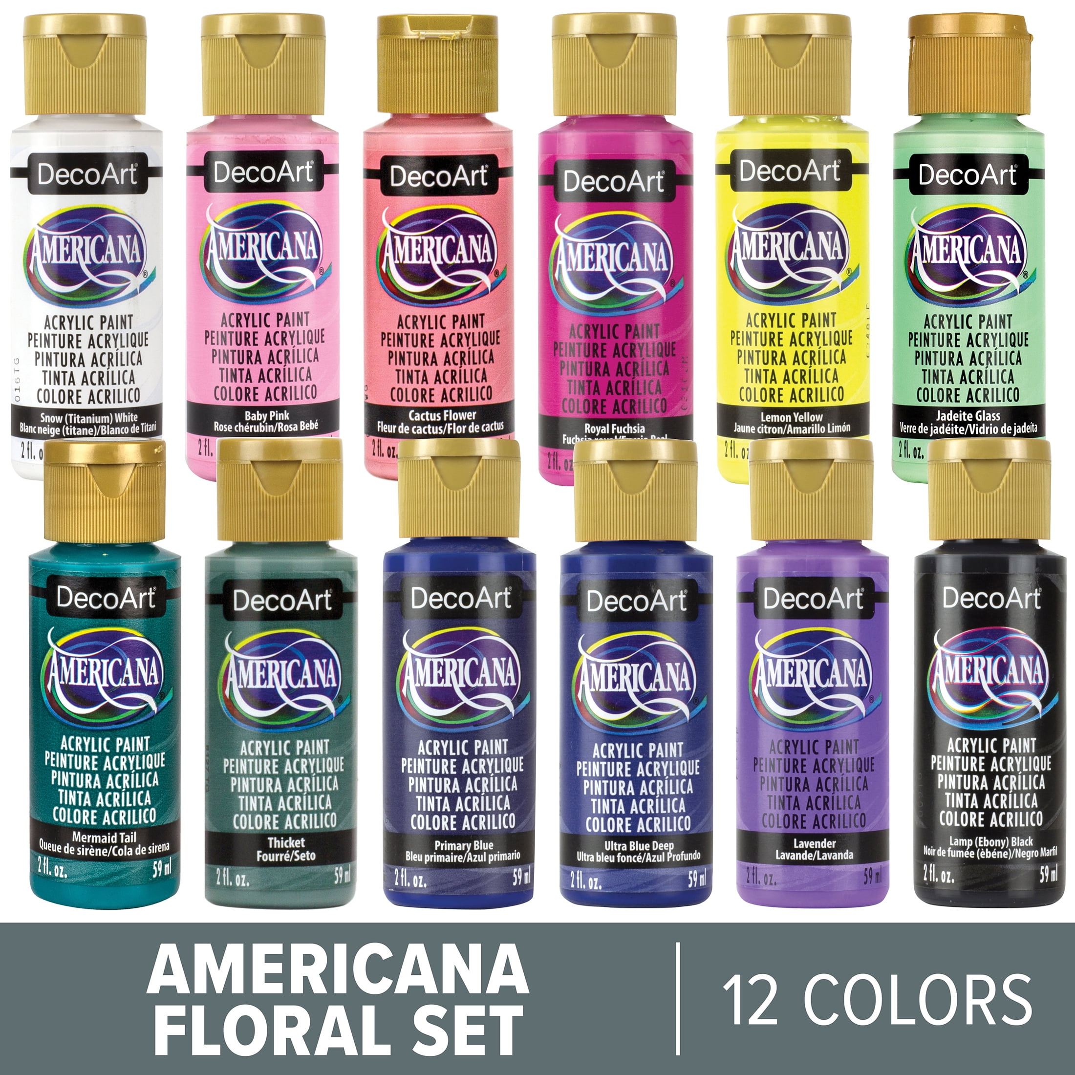 Americana 12ct Summer Blooms Acrylic Paint Set