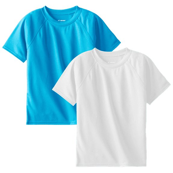Kanu Surf Boys Swim Shirt - 2 Pack UPF 50 Quick Dry Short Sleeve Rash Guard for Boys (Sizes: 3T-16)