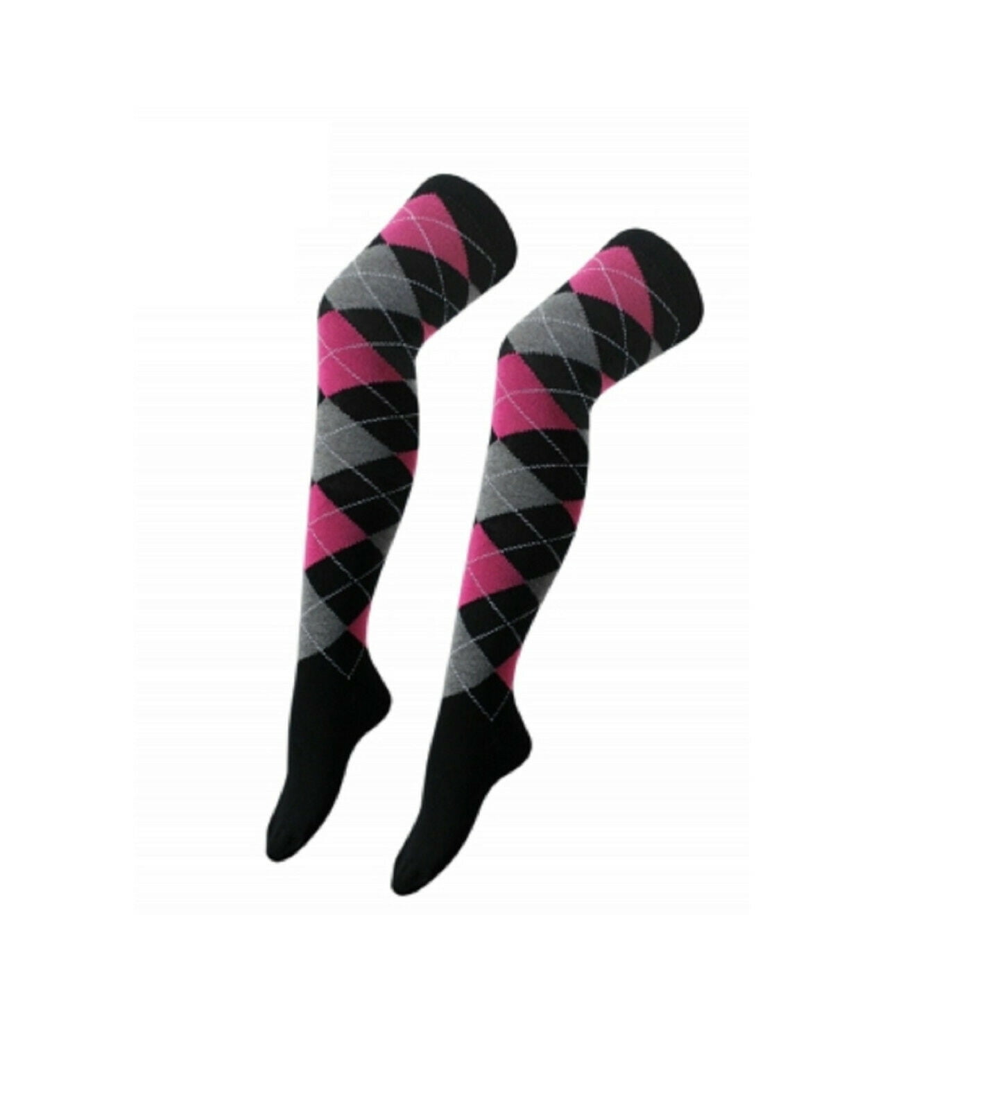 pink and black knee high socks
