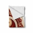 thumbnail image 2 of Ying Yang Soft Flannel Fleece Throw Blanket, Traditional Cultural Floral Ornamental Patterns Balance, Cozy Plush for Indoor and Outdoor Use, 50" x 60", Maroon Cream White, by Ambesonne, 2 of 6