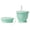 Green, variant on Foldable Silicone Coffee Cup Color C with Straw and Lanyard Collapsible Design for Space Saving Storage During Travel