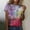 Red, variant on ALLLIST Holiday Womens Tops Crew Neck Short Sleeve T-Shirts Floral Blue Fashion Shirts Tops for Ladies