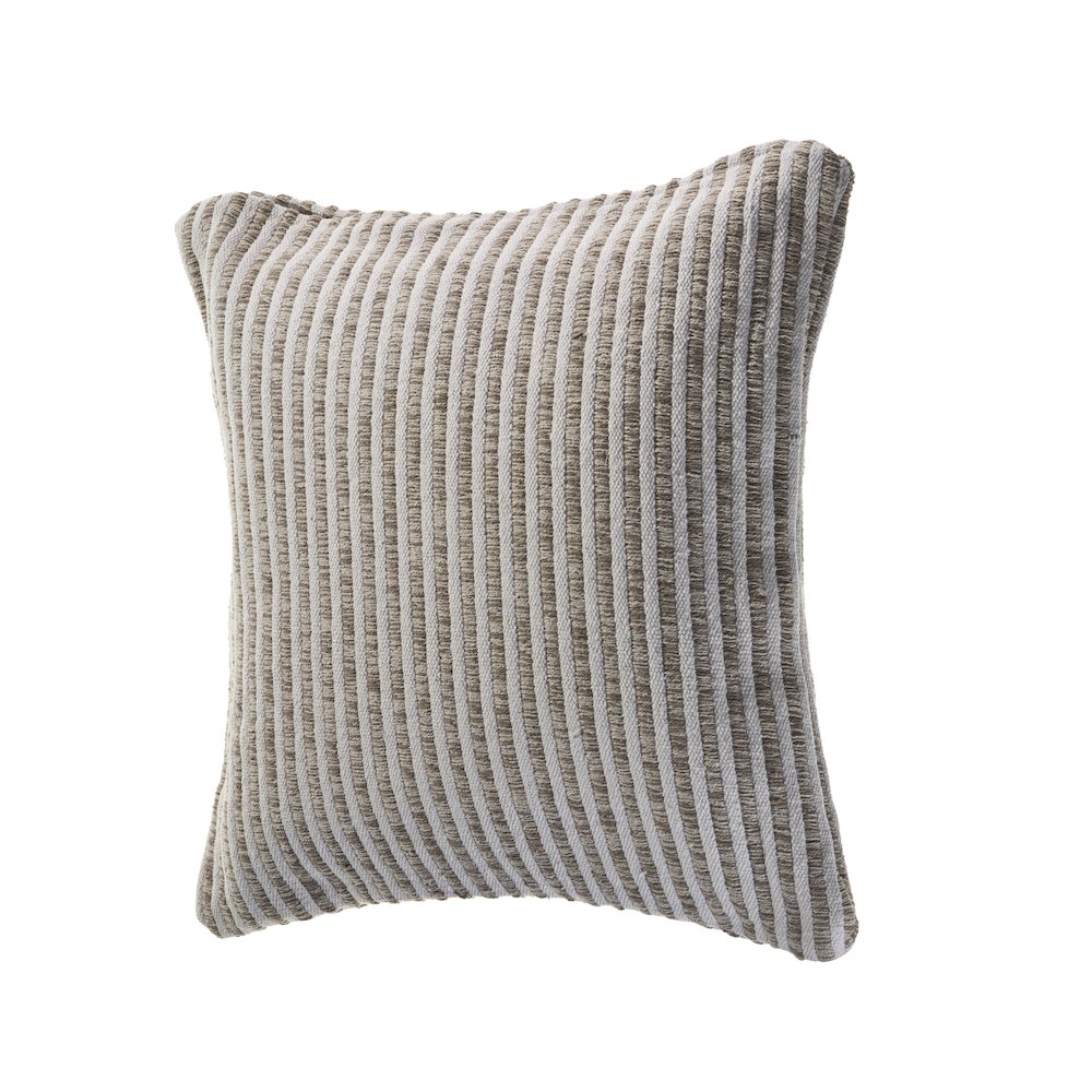 Ox Bay Hampton 22" x 22" Tan/Cream Striped Cotton Adult Decorative Throw Pillow Cover