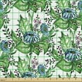 thumbnail image 2 of Floral Fabric by the Yard Upholstery, Repetitive Pattern of Hand Painted Spring Flowers and Several Leaves, Decorative Fabric for DIY and Home Accents, Green and Multicolor by Ambesonne, 2 of 5