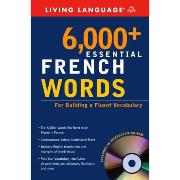 Pre-Owned 6,000+ Essential French Words with CD-ROM (Essential Vocabulary) by Living Language (Paperback), Textbooks, English