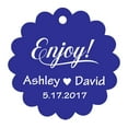 thumbnail image 1 of 100 PCS Enjoy! Customized Scallop Edges Hang Tags Personalized Wedding Favor Gift Paper Tags, 1 of 1
