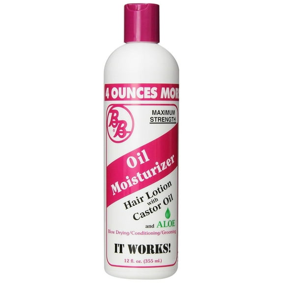 BB Oil Moisturizer, Hair Lotion With Castor Oil and Aloe, Maximum Strength, 12-Ounce Bottles (Pack of 6)