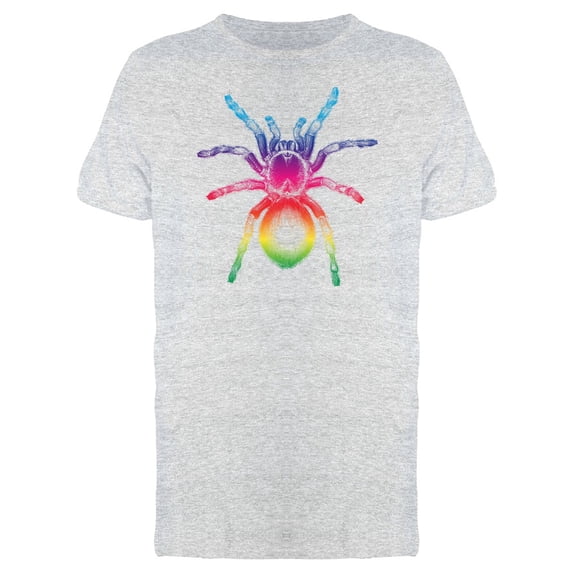 Smartprints Mens Graphic Tee - Rainbow Tarantula - Regular Fit 100% Cotton