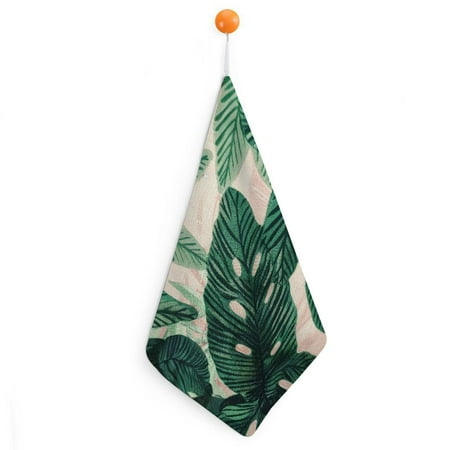 

Sheronv Leaves Plants Wallpaper Reusable Hand Towels Superfine Fiber Kitchen Towels 11.8x11.8in 30*30cm 2pcs