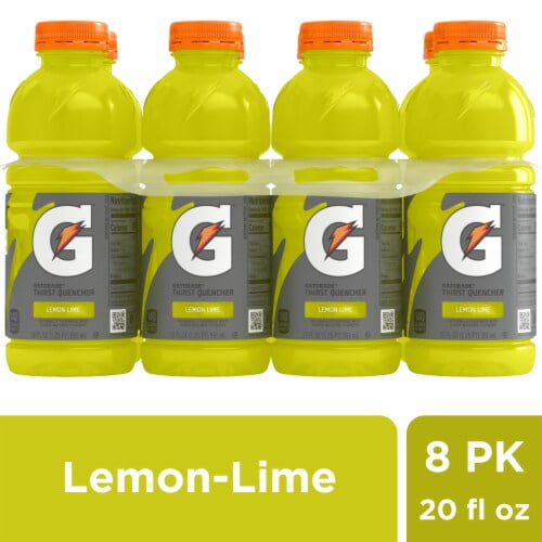 2X - Gatorade Yellow Lemon Lime Sports Drink Multipack Bottles 8 bottles / 20 fl oz