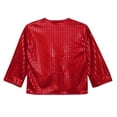 thumbnail image 6 of YunPes Girls Cropped Sequin Cardigan 3/4 Sleeve Open Front Jacket Kids Fashion Lightweight Party Evening Outerwear, 6 of 9