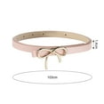 thumbnail image 6 of Women Belt Solid Color Metal Bowknot Decorated Imitation Leather Strap Belt Adjustable Holes Slim Waistband, 6 of 8