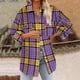 thumbnail image 1 of Pntutb Mujeres Casual A Cuadros Manga Larga Solapa Un Solo Botonadura Abrigo Tops Blusa Abrigo Liquidación Pntutb Pntutb-4612, 1 of 6