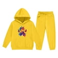 thumbnail image 6 of LEKWK 2-Piece Hooded Outfit for Little Girls Long Sleeve Colorful Paw Print Hoodie Jogger Pants Active Tracksuit Sporty Playwear Soft Fleece Warm, 6 of 6