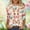 A1804 Pink, variant on Easter Shirt for Women Colorful Patterned Eggs Graphic Tunic Three Quarter Sleeve Crewneck Lightweight Stretchy Festival Apparel Holiday Party Tops