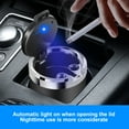 thumbnail image 5 of Car Ashtray with Lid, Detachable Stainless Steel Ashtray with LED Blue Light, Portable Mini Trash Can, Universal Car Accessories, Black, 5 of 8