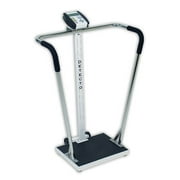Angle View: Detecto Detecto Portable High Capacity Digital Scale with Wrap Around Tubular Handrails