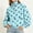 #0375-Blue, variant on Women's Polka Half Zip Stand Collar Cropped Hoodie with Pocket Oversized Fleece Pullover for Winter Daily
