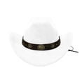 thumbnail image 4 of Vented Straw Cowboy Hat for Women Men Cattleman Crease Wide Brim Breathable Lightweight Western Cowgirl Hat Summer Beach, 4 of 6