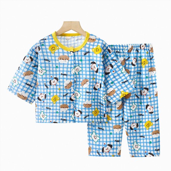 Wonitaaizi Pajamas Set for Girls Long Sleeve Set Pj Sets Tops and Long Pjs Bottoms (10-11 Years,Sky Blue)