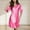 Hot Pink, variant on Satin Nightgowns for Women Silk Sleepwear Button Down Sleepshirt 3/4 Sleeve V-Neck Nightshirts with Pockets