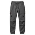 thumbnail image 5 of Mens Joggers Men's Solid Color Tight Waist Drawstring Casual Sports Multi Pocket Workwear Pants Gray 2Xl, 5 of 9