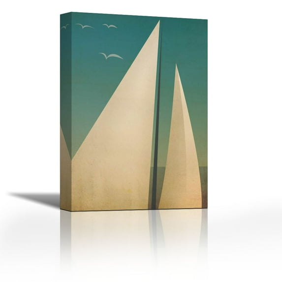 Sails I - Contemporary Fine Art Giclee on Canvas Gallery Wrap - wall décor - Art painting - 16 x 24 Inch - Ready to Hang