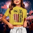 thumbnail image 2 of Confree Kids Girls 4Th Of July Tshirt 250Th Years Patriotic Print Short Sleeved Round Neck Tee Shirts Summer Independent Day Fashion Soft For Girls Tops Size 13-14 Years Yellow, 2 of 4